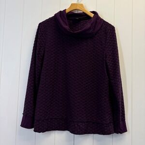 Apropos Boho Textured Cowl Neck Tunic Top Women Medium Lagenlook Scandi Comfy